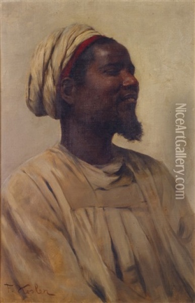Portrait De Nubien Oil Painting - Franz Xavier Kosler