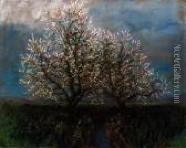 Blossoming Trees Oil Painting - Laszlo Mednyanszky
