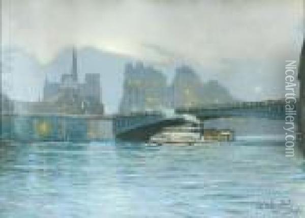 Most Na Sekwanie Oil Painting - Odo Dobrowolski