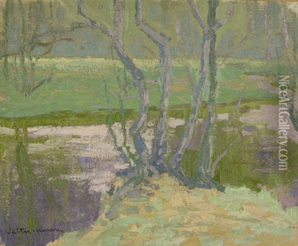 Kleine Landschaft Mit Baumen Oil Painting - Johann Walter-Kurau