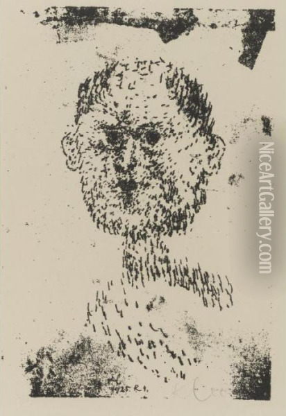 Kopf Oil Painting - Paul Klee