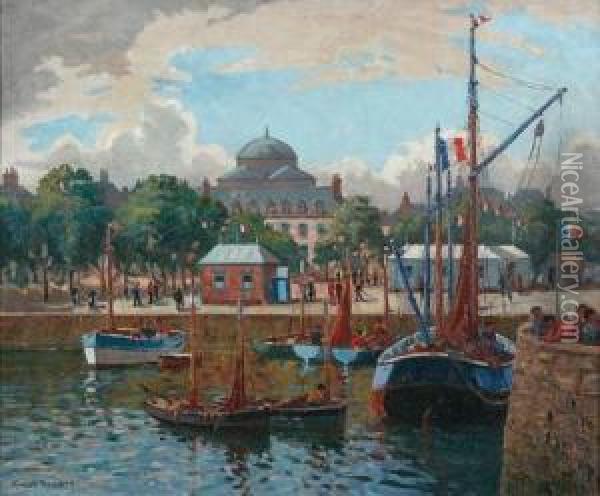 Fishing Port France Oil Painting - Henry Charles Bryant