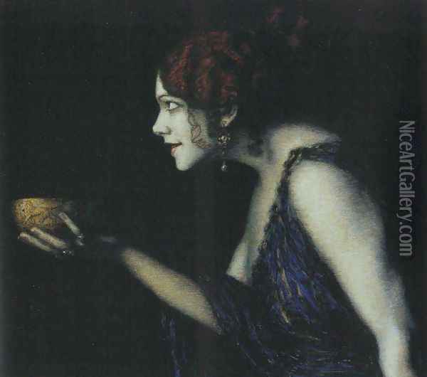 Tilla Durieux as Circe Oil Painting - Franz von Stuck
