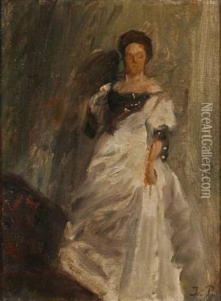 Fru Othelia Jacobsen (study) Oil Painting - Julius Paulsen