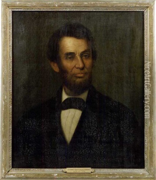 Portrait Of Abraham Lincoln Oil Painting - George Frederick Wright