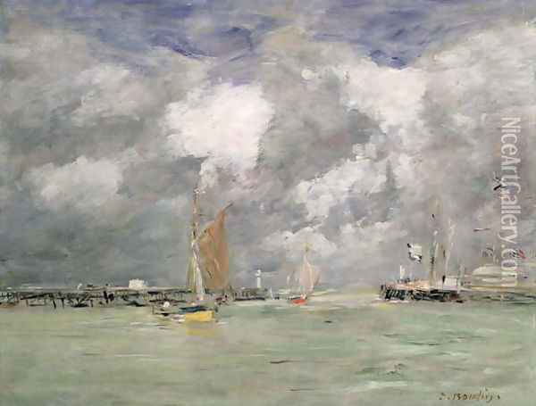 High Tide at Trouville c.1892-96 Oil Painting - Eugene Boudin