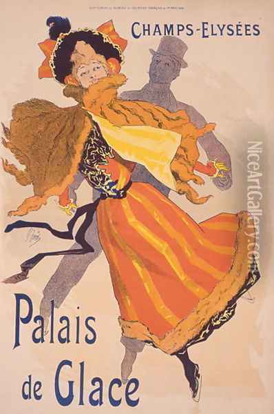 Poster advertising the Palais de Glace, Champs Elysees Oil Painting - Jules Cheret