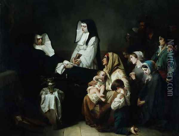 Death of a Sister of Charity, 1850 Oil Painting - Isidore Alexandre Augustin Pils