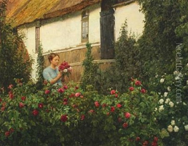 I Rosentiden Oil Painting - Cilius (Johannes Konrad) Andersen