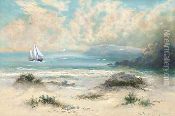 A gentle breeze Oil Painting - William Langley