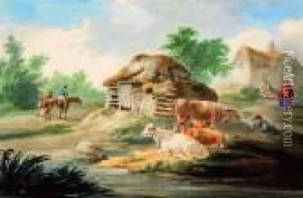 A Rural Idyll Oil Painting - Peter La Cave