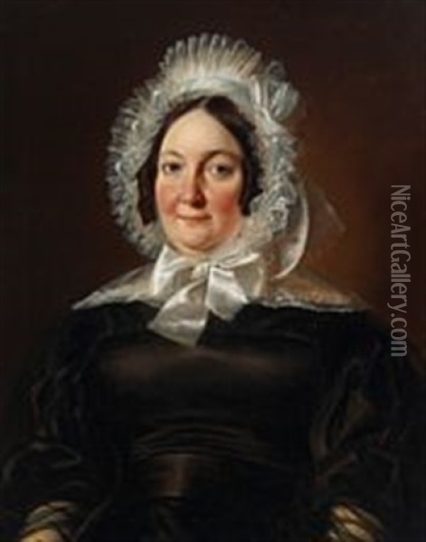 A Portrait Of A Woman Oil Painting - David Monies
