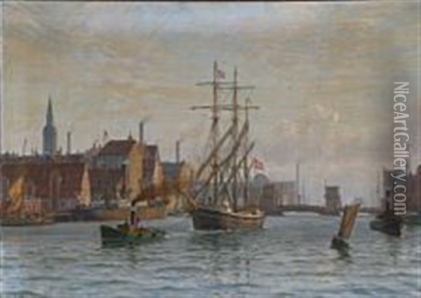 From Copenhagen Harbour Oil Painting - Vilhelm Karl Ferdinand Arnesen