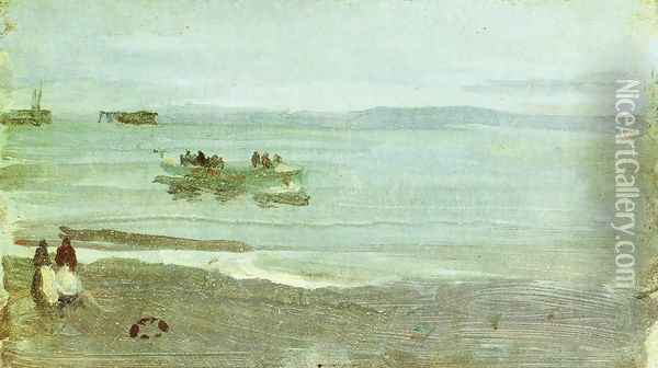 Grey and Silver: Mist - Lifeboat Oil Painting - James Abbott McNeill Whistler