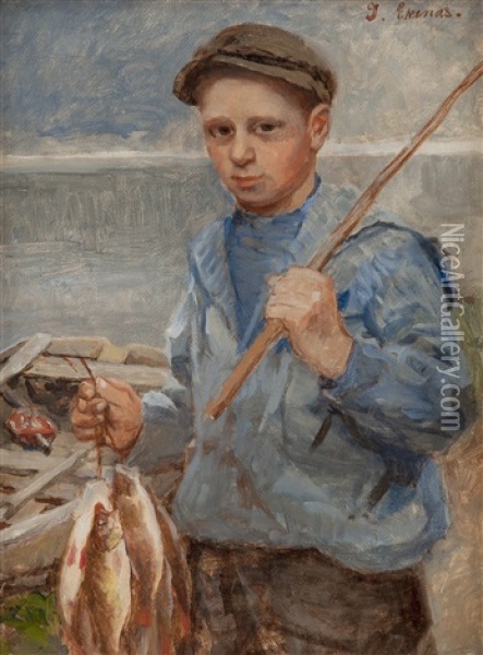 Fiskergutt Oil Painting - Jahn Ekenaes