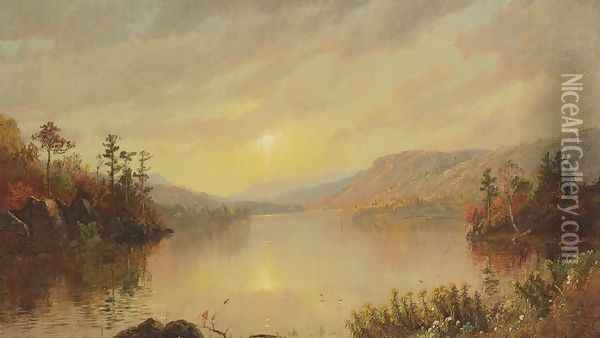Greenwood Lake, New Jersey I Oil Painting - Jasper Francis Cropsey