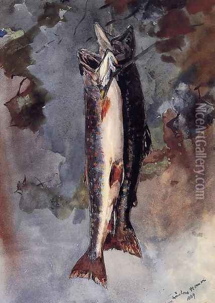 Two Trout 2 Oil Painting - Winslow Homer