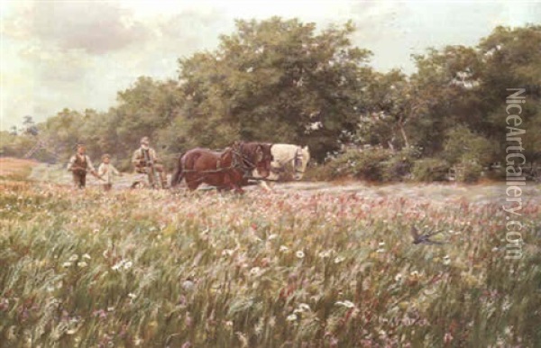 Summer Harvest Oil Painting - Arthur Foord Hughes