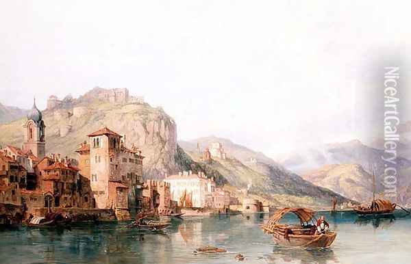 Arona Lake Maggiore Oil Painting - George Clarkson Stanfield