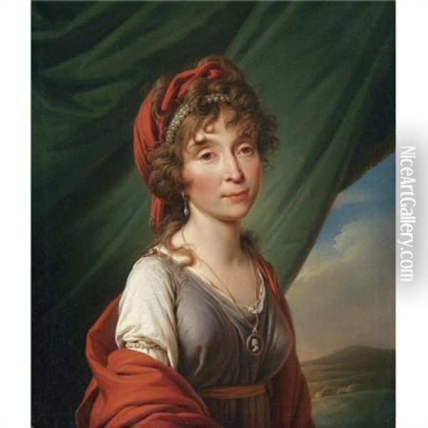 Portrait Of Princess Ekaterina Dolgorukaya Oil Painting - Giovanni Battista Ortolani Damon
