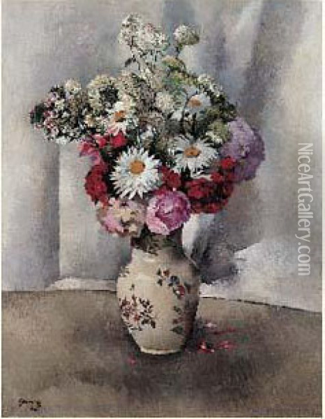 Vase De Fleurs Oil Painting - Paul-Elie Gernez