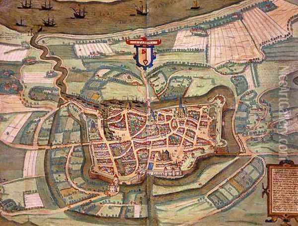 Map of Stade from Civitates Orbis Terrarum Oil Painting - Joris Hoefnagel