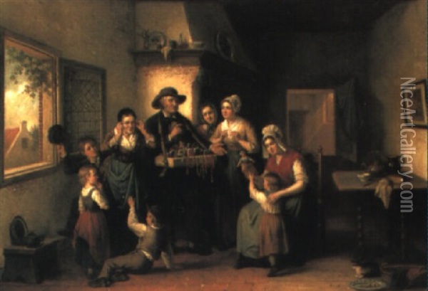The Peddler's Wares Oil Painting - Jan Jacobus Matthijs Damschroeder