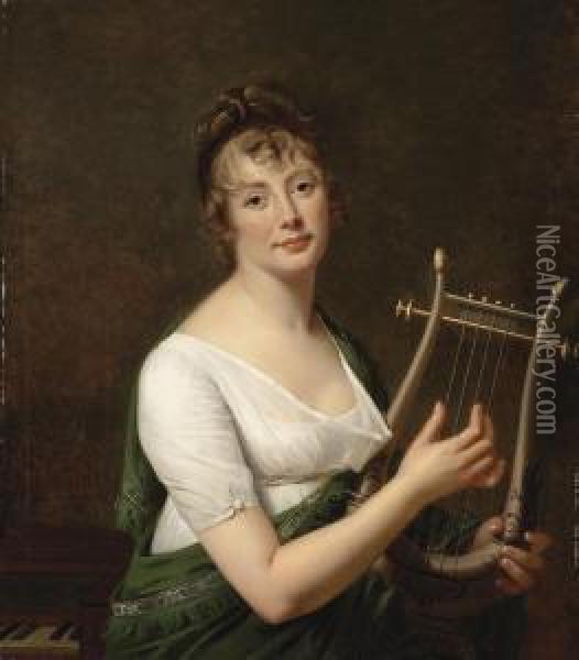 Portrait Of A Lady Oil Painting - Robert J. Fr. Faust Lefevre