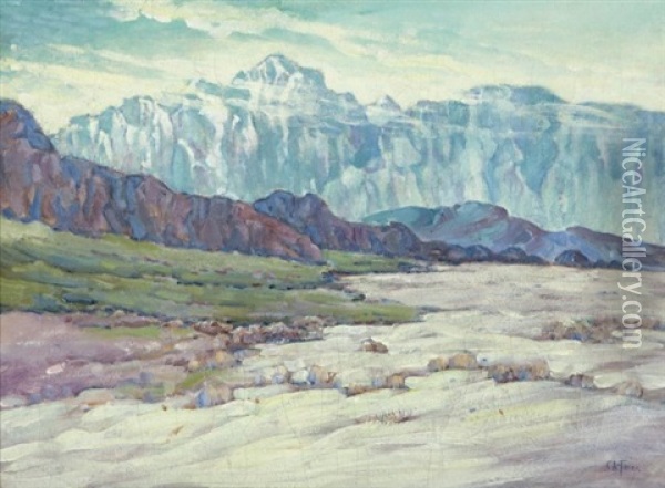 The Sierra Nevada Mts. Near Lone Pine Oil Painting - Charles Arthur Fries