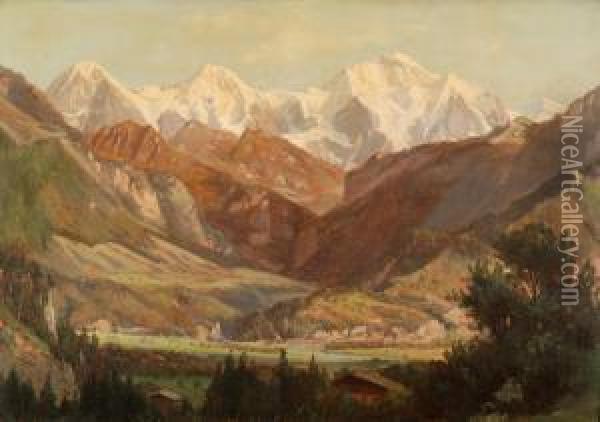 Alpes Bernoises Oil Painting - Jean Philippe George-Juillard