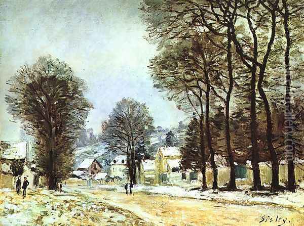 Snow at Louveciennes 1874 Oil Painting - Alfred Sisley