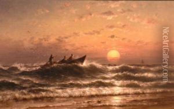 A Stormy Sea Oil Painting - Granville Perkins