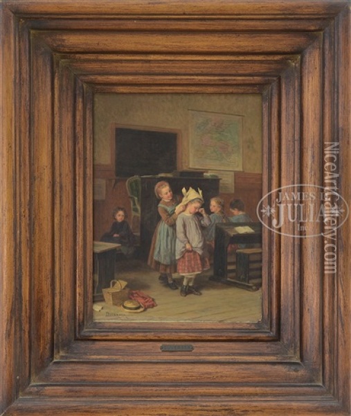 Classroom Antics Oil Painting - Theophile Emmanuel Duverger
