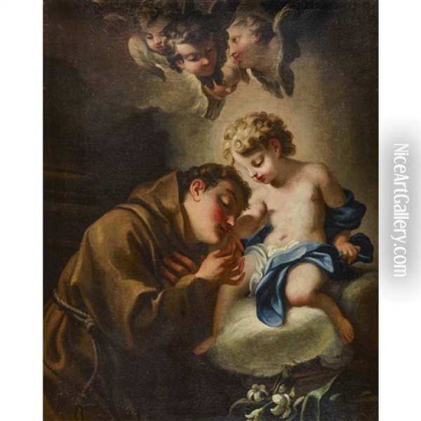 Heiliger Antonius Von Padua Mit Jesuskind Oil Painting - Antonio Balestra