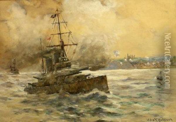 The Bombardment Oil Painting - William Scott Hodgson