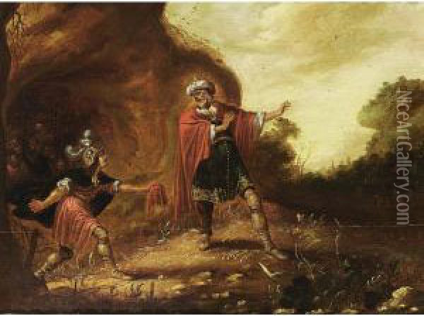 David Showing Saul A Piece Cut From His Mantle Oil Painting - Rombout Van Troyen