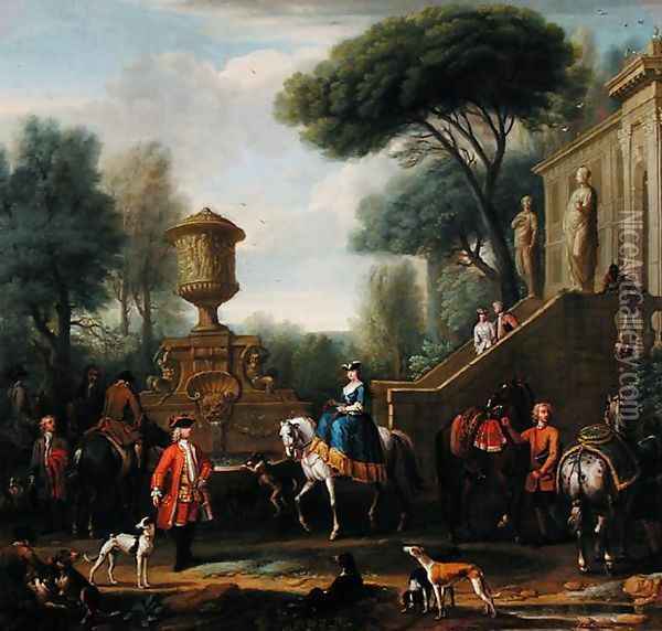 Preparing for the Hunt, c.1740-50 Oil Painting - John Wootton
