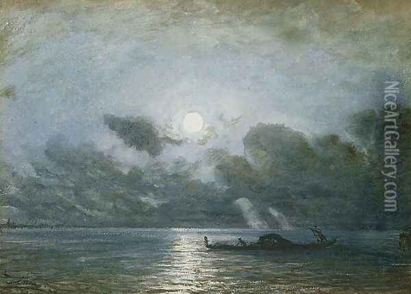 Venice by Moonlight Oil Painting - Felix Ziem