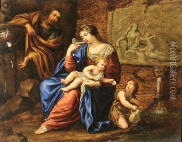 Sainte Famille Et Saint Jean-baptiste Oil Painting - Nicolas Loir