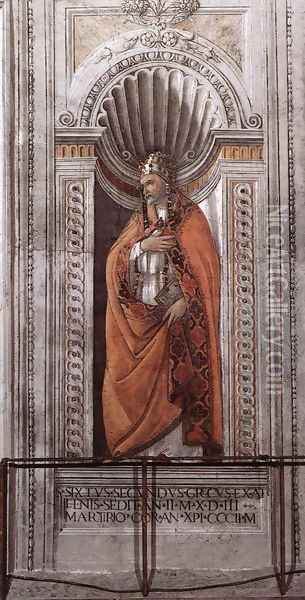 St Sixtus II 1481 Oil Painting - Sandro Botticelli