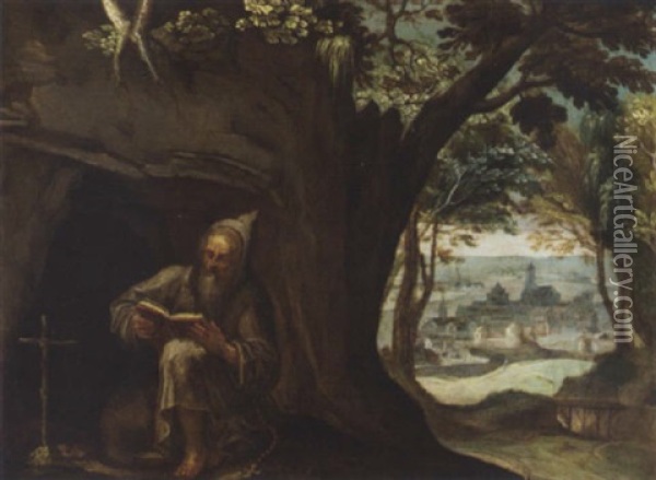 A Hermit Saint In The Wilderness Oil Painting - Paul Bril