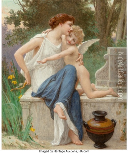 Disarming Cupid Oil Painting - Guillaume Seignac