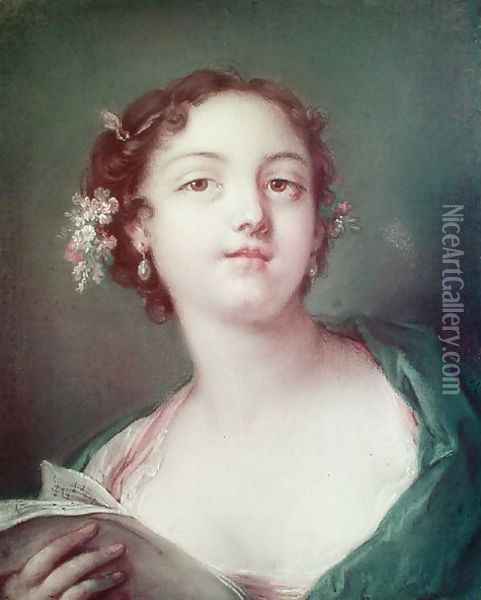 Portrait of a Young Girl Oil Painting - Rosalba Carriera