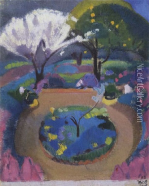 Jardin De L'angelique Au Parterre Rond Oil Painting - Jean Van Den Eeckhoudt