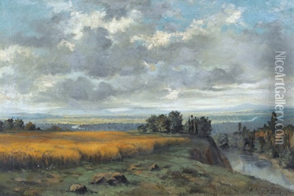 Amperlandschaft Unter Gewitterwolken Oil Painting - Otto Froelicher