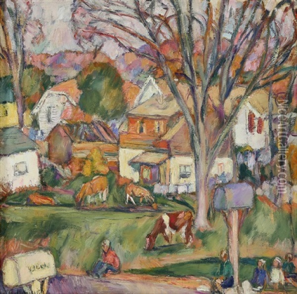The Town Pasture Oil Painting - Abraham Manievich