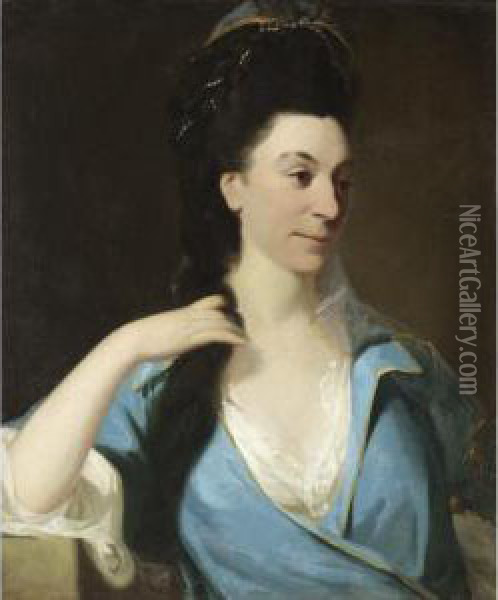 Ritratto Di Dama In Abito Azzurro Oil Painting - John Hamilton Mortimer