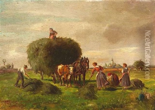 Heuernte Oil Painting - Ludwig Mueller-Cornelius