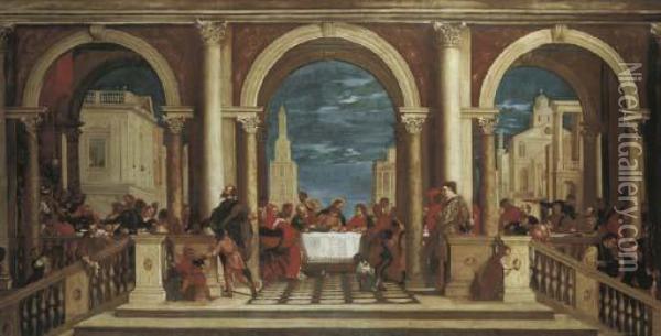 La Cena In Casa Di Levi Oil Painting - Paolo Veronese (Caliari)