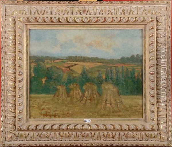 Les Meules De Foin Oil Painting - William Degouve de Nuncques